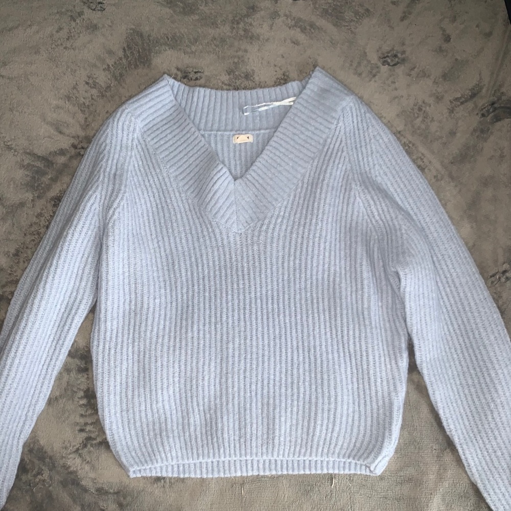 Blue knit sweater